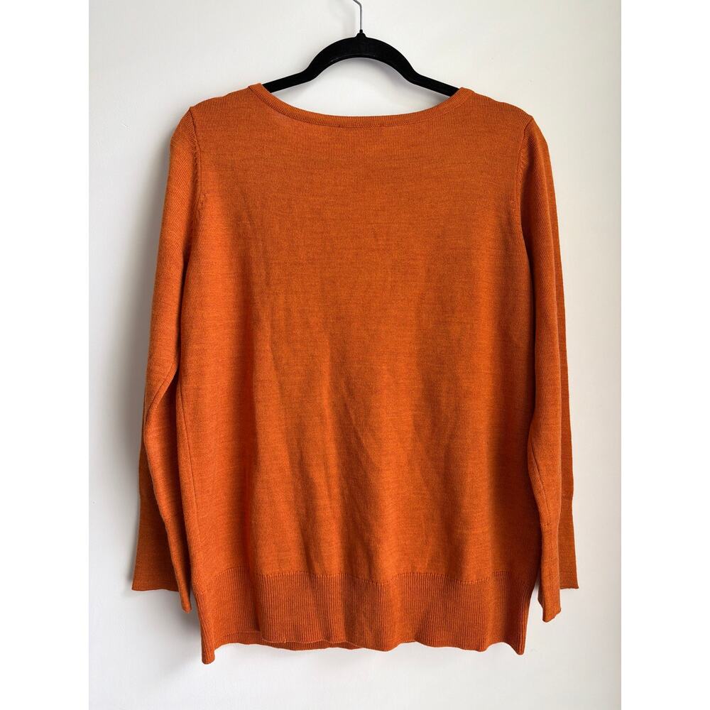 The Limited Merino Wool Blend Sweater Burnt Orange Studded XL - Picture 2 of 4